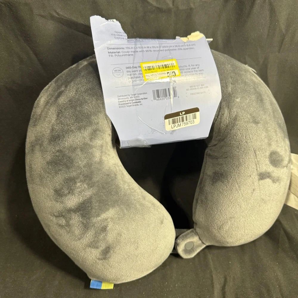 Memory Foam Travel Neck Pillow - Open Story™ Gray